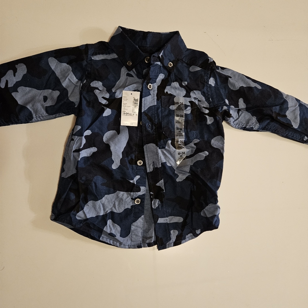 Blue comet button down shirt